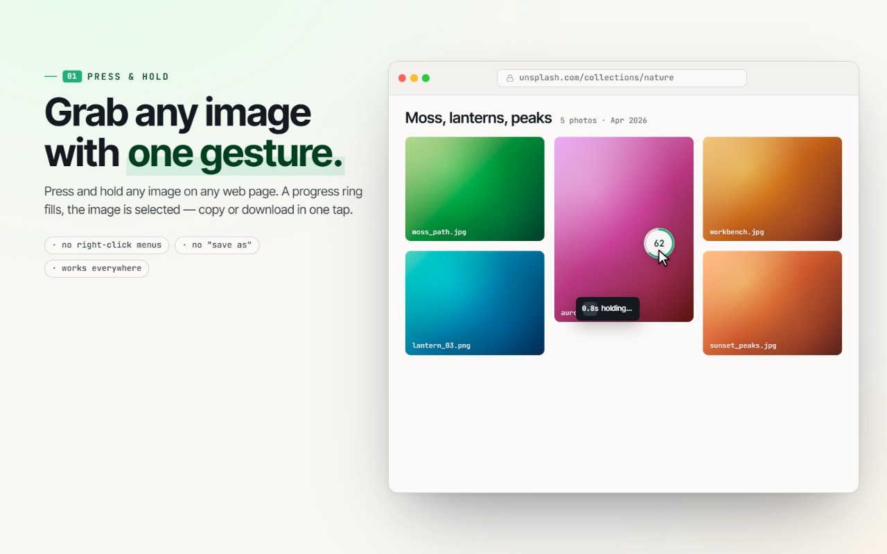 HoldPick on a gallery site